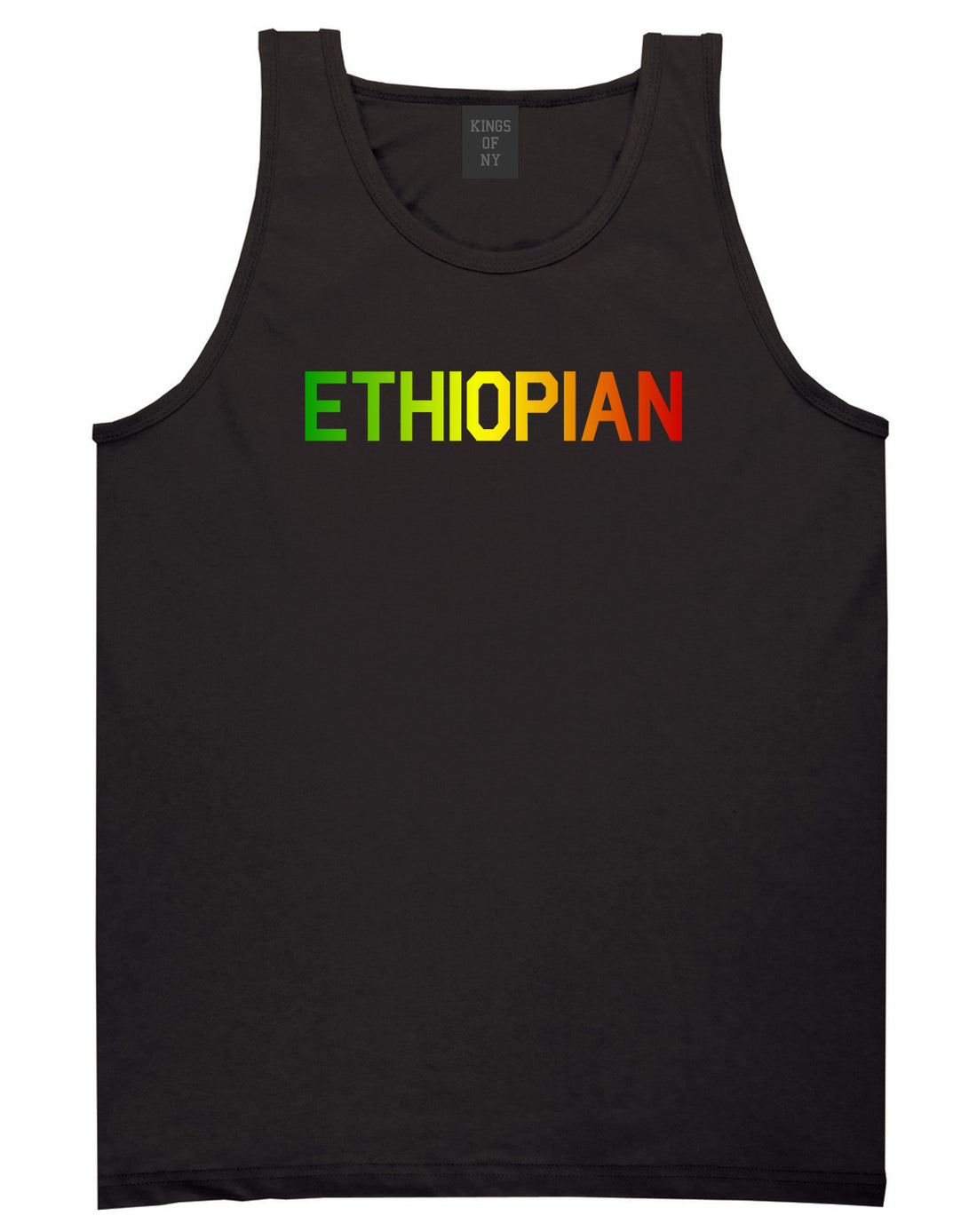 Ethiopian Colors Ethiopia Mens Black Tank Top Shirt by KINGS OF NY