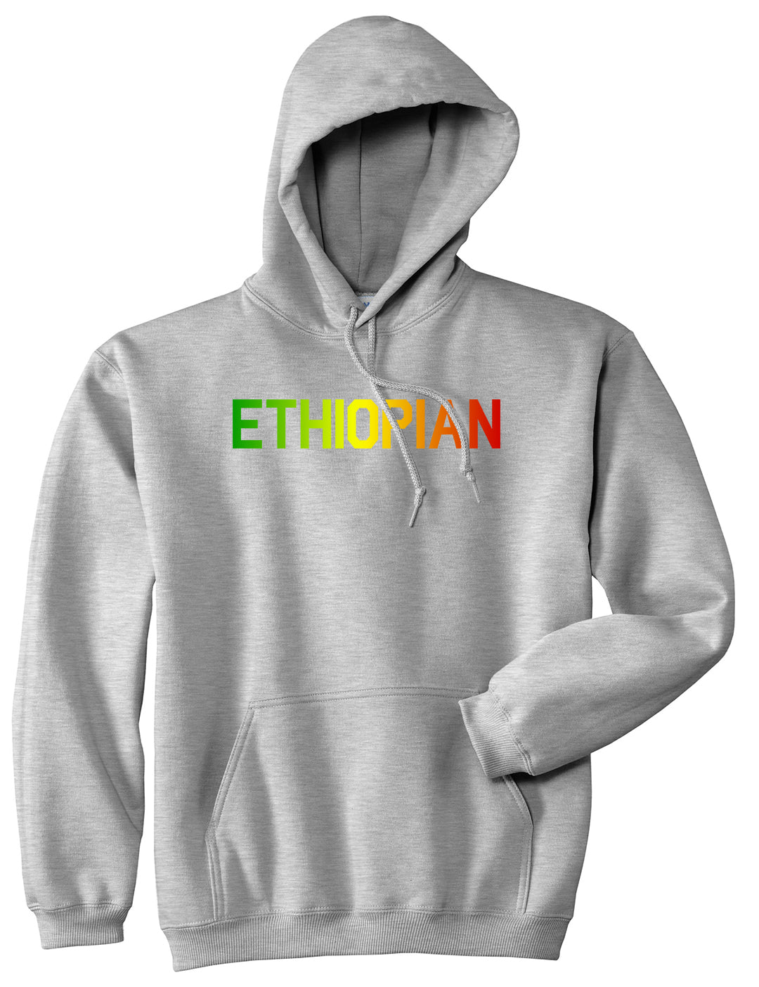 Ethiopian Colors Ethiopia Mens Grey Pullover Hoodie by KINGS OF NY
