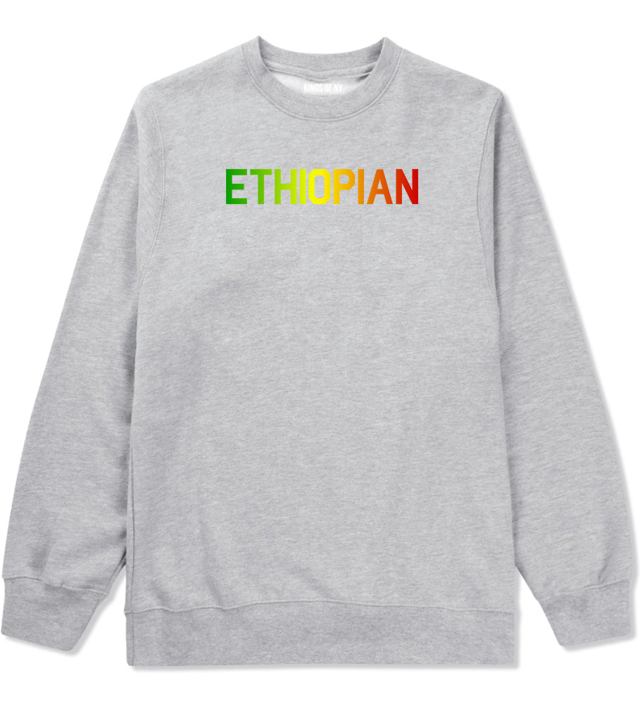 Ethiopian Colors Ethiopia Mens Grey Crewneck Sweatshirt by KINGS OF NY