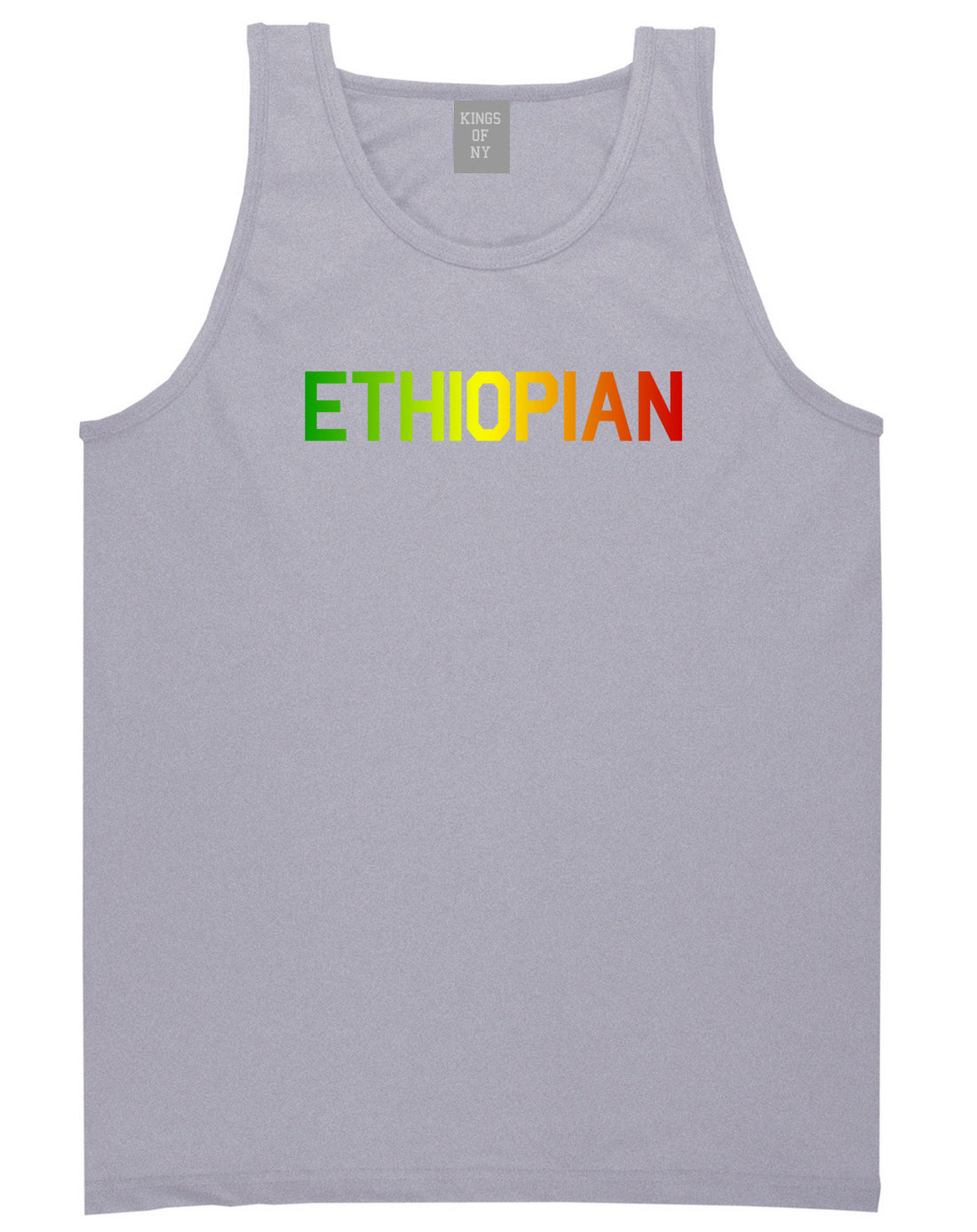 Ethiopian Colors Ethiopia Mens Grey Tank Top Shirt by KINGS OF NY