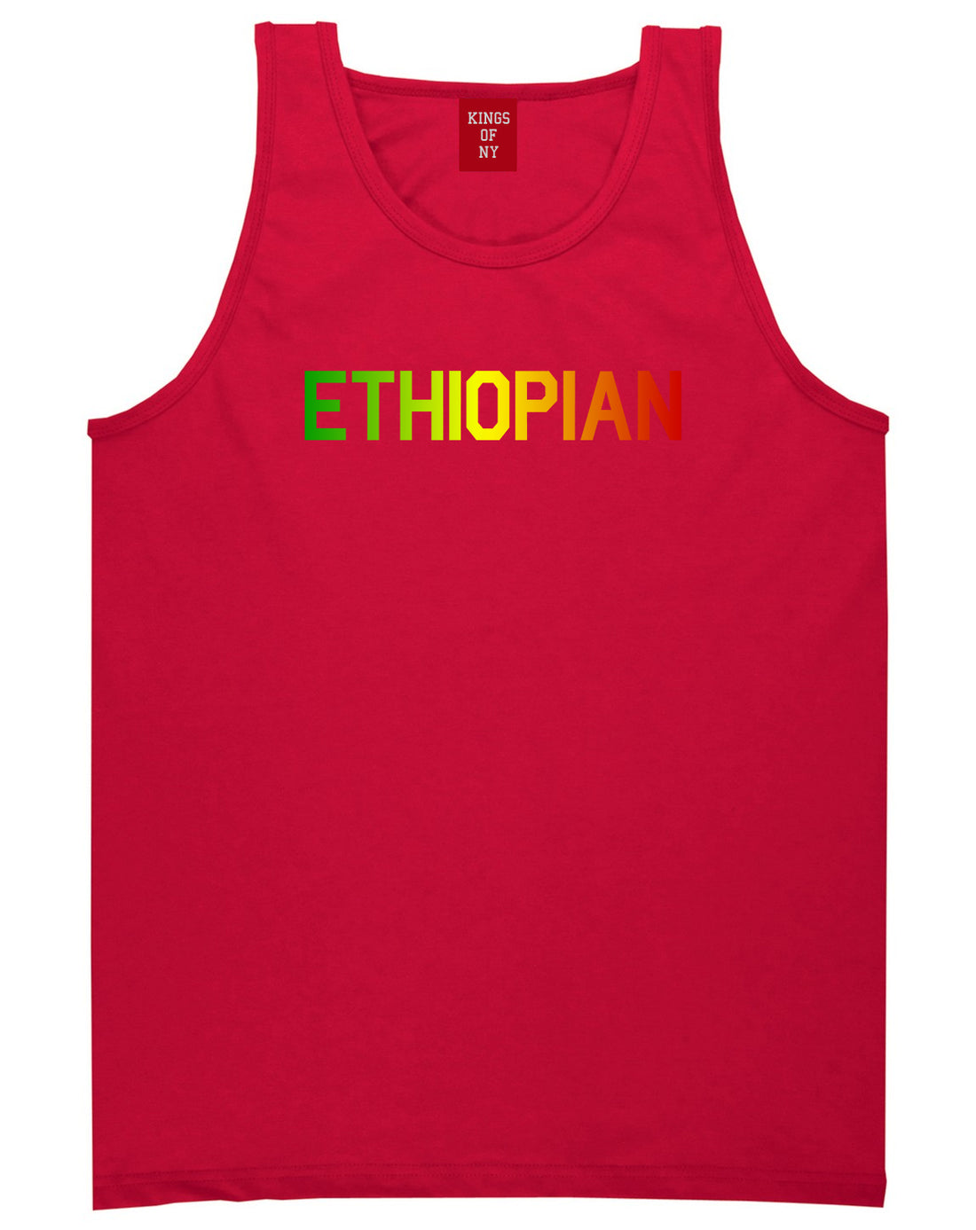 Ethiopian Colors Ethiopia Mens Red Tank Top Shirt by KINGS OF NY