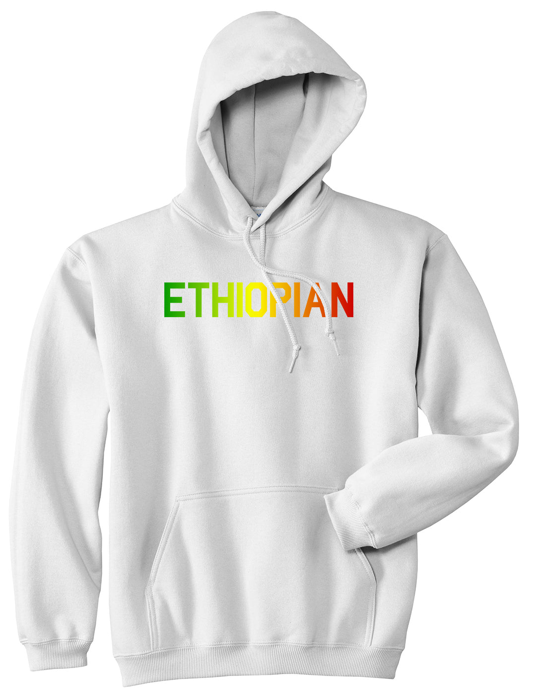 Ethiopian Colors Ethiopia Mens White Pullover Hoodie by KINGS OF NY