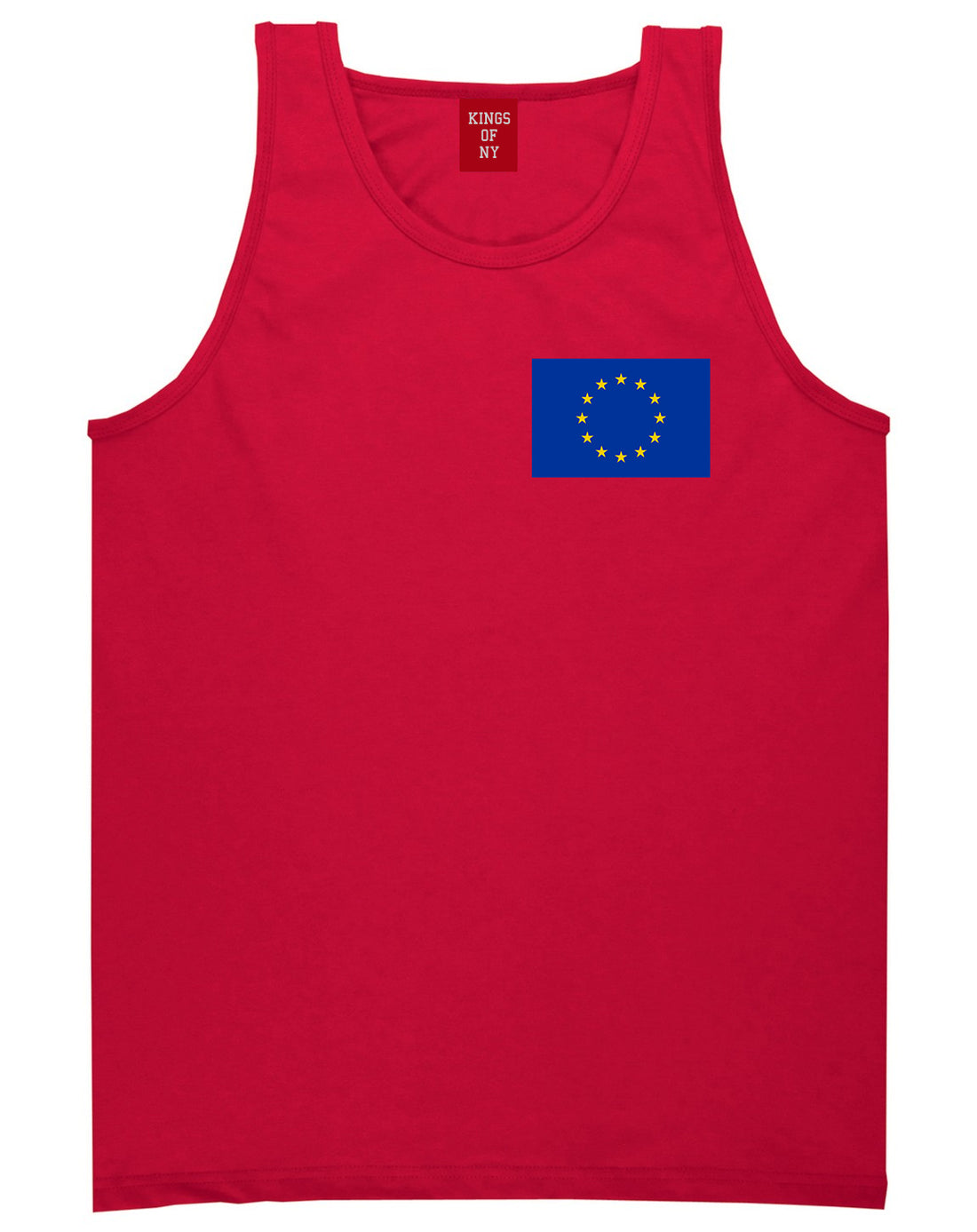 European Union Flag Chest Mens Red Tank Top Shirt by KINGS OF NY