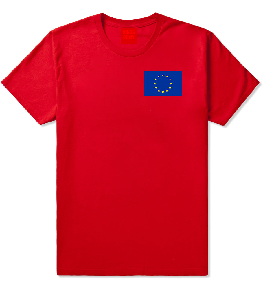 European Union Flag Chest Mens Red T-Shirt by KINGS OF NY