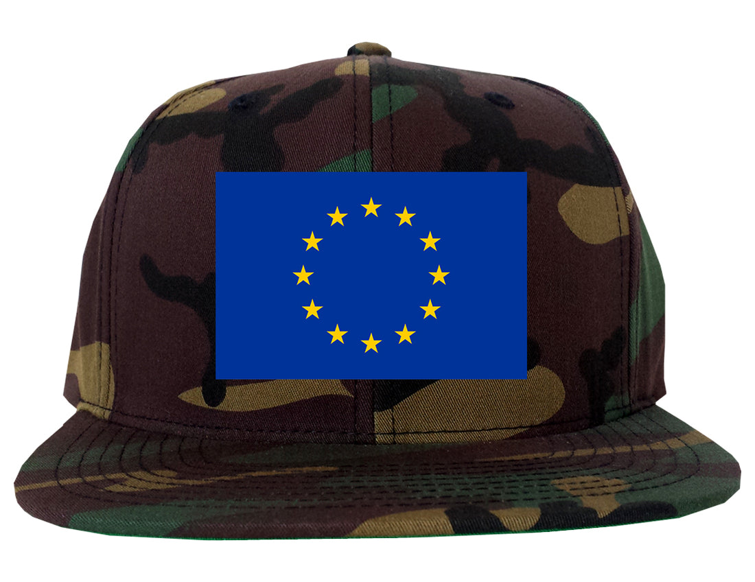 European_Union_Flag Camo Snapback Hat