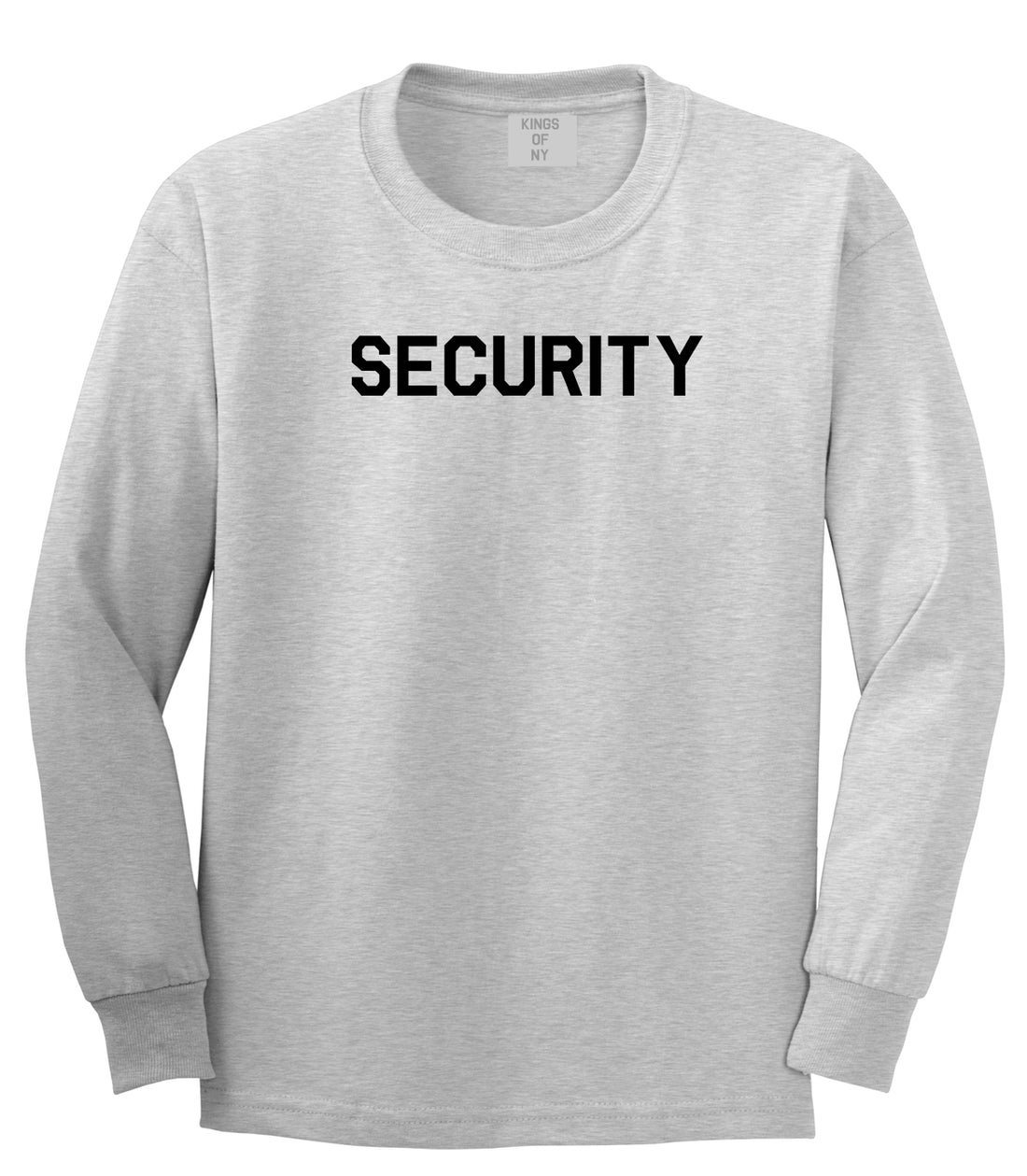 Event Security Uniform Mens Grey Long Sleeve T-Shirt by KINGS OF NY