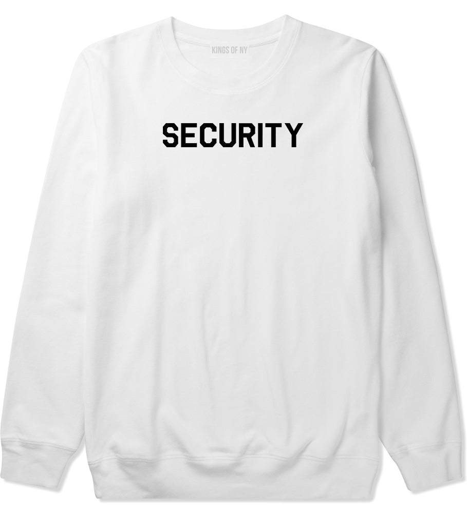 Event Security Uniform Mens White Crewneck Sweatshirt by KINGS OF NY
