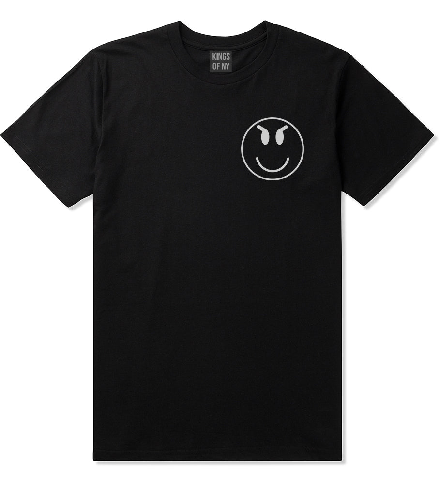 Evil Face Emoji Chest Mens Black T-Shirt by KINGS OF NY