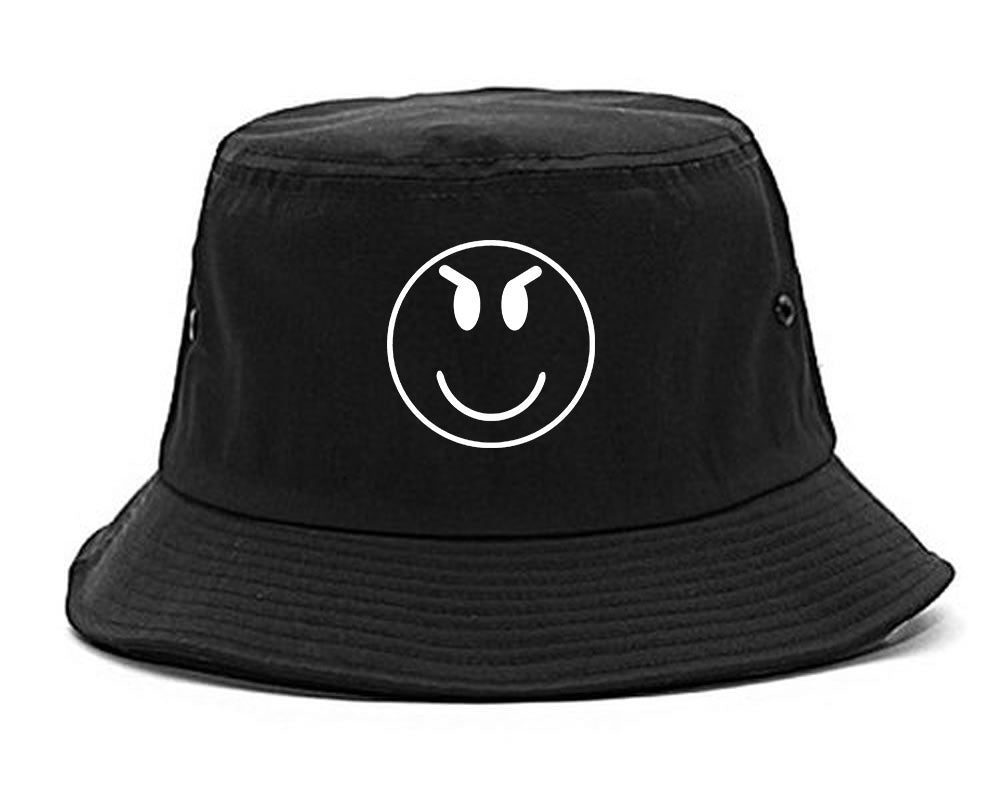 Evil_Face_Emoji Black Bucket Hat