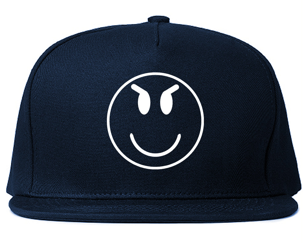 Evil_Face_Emoji Navy Blue Snapback Hat