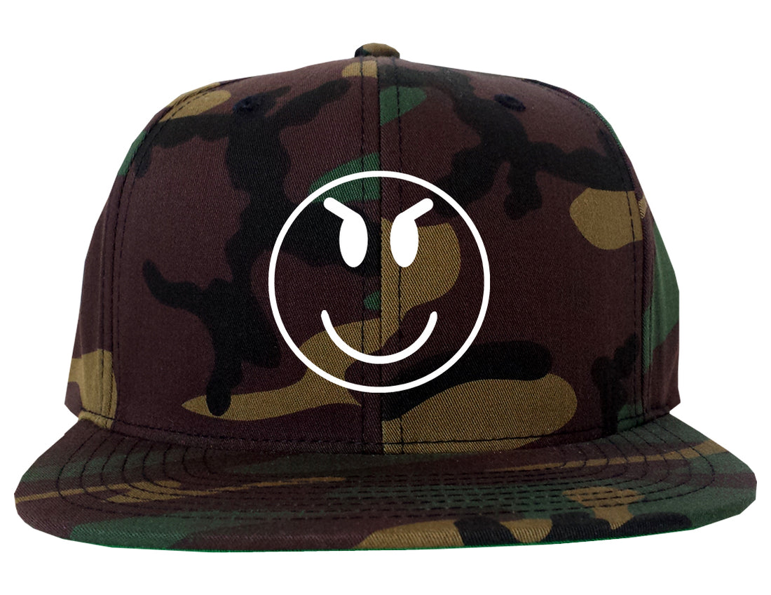 Evil_Face_Emoji Camo Snapback Hat