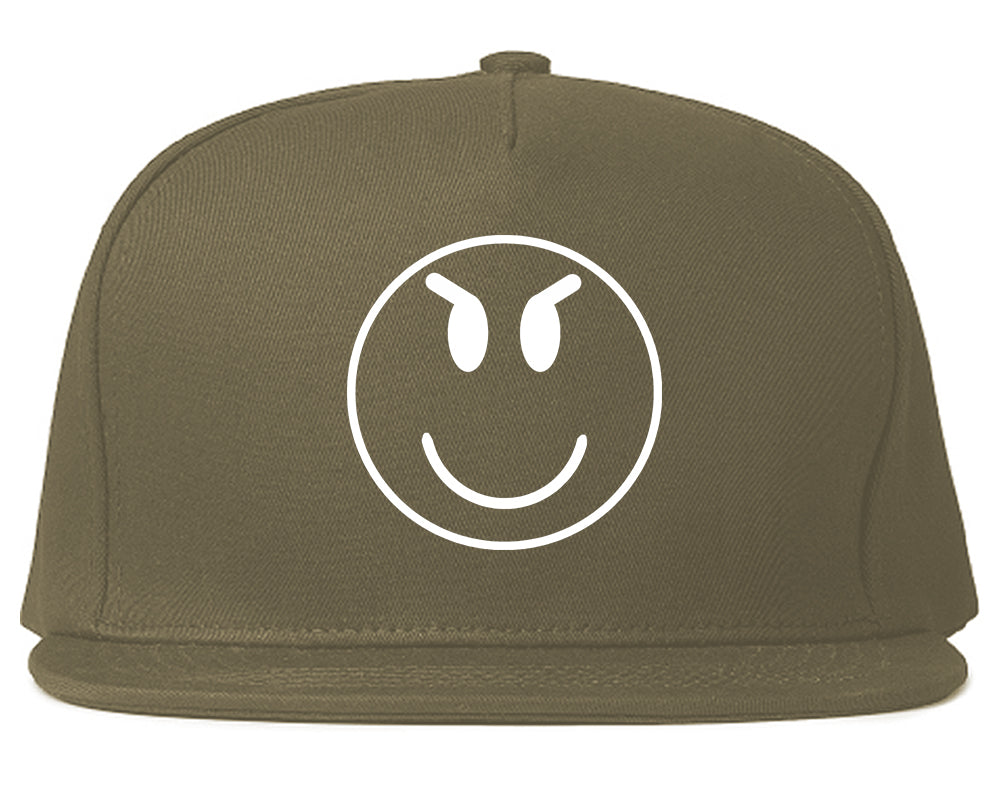 Evil_Face_Emoji Grey Snapback Hat