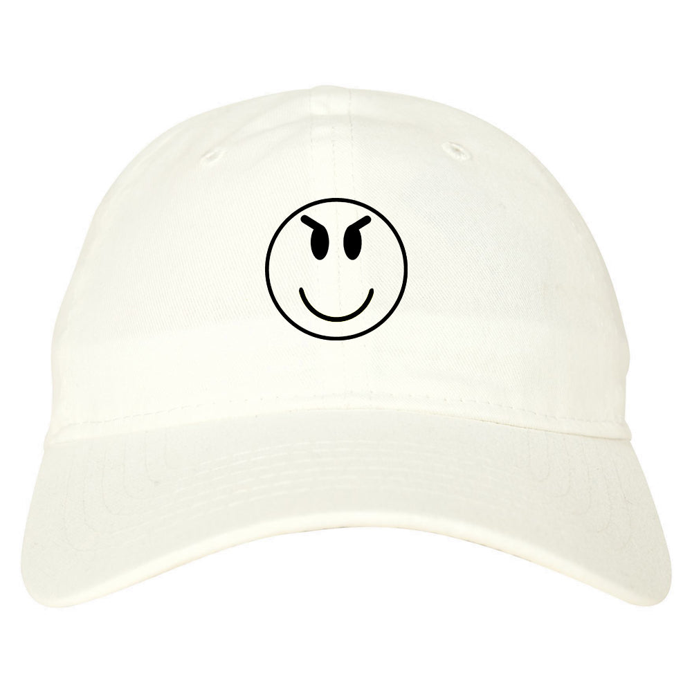Evil_Face_Emoji White Dad Hat