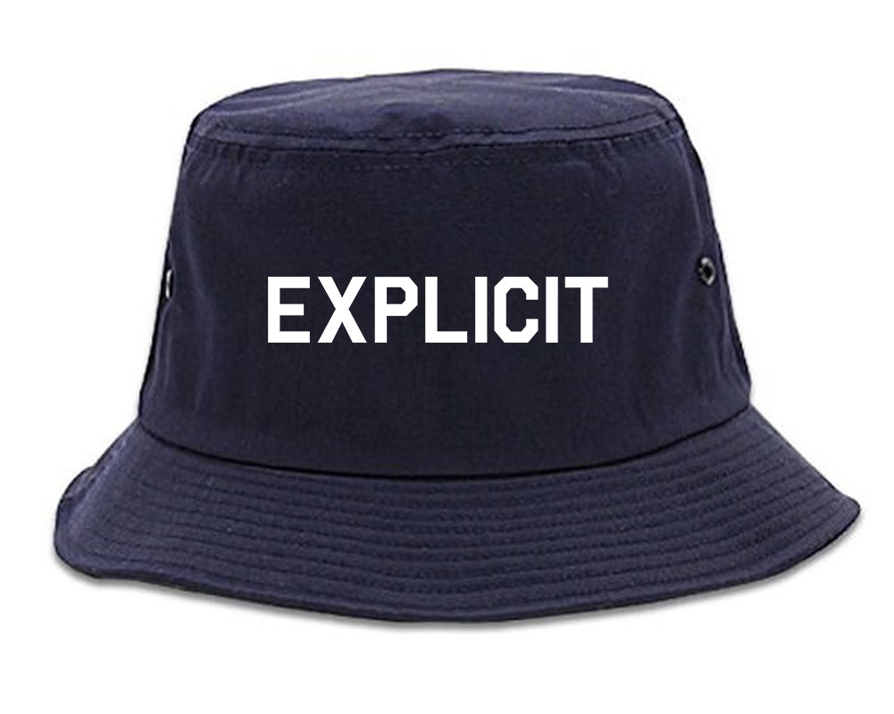 Explicit Mens Bucket Hat Navy Blue