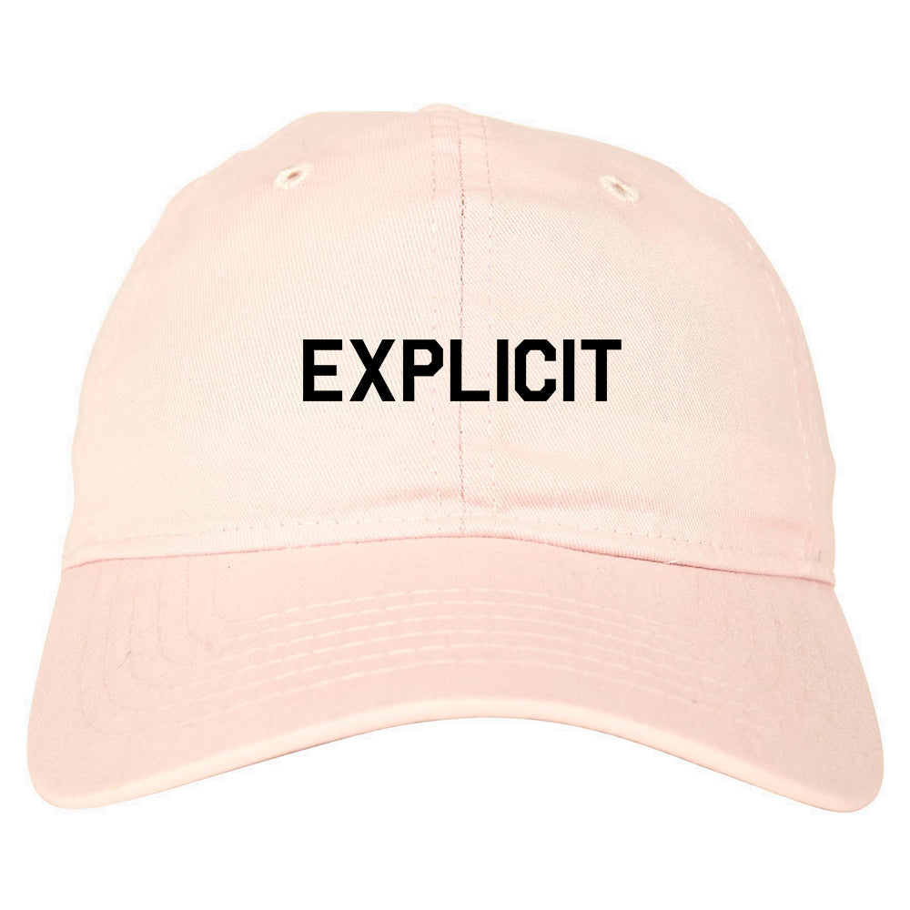 Explicit Mens Dad Hat Baseball Cap Pink