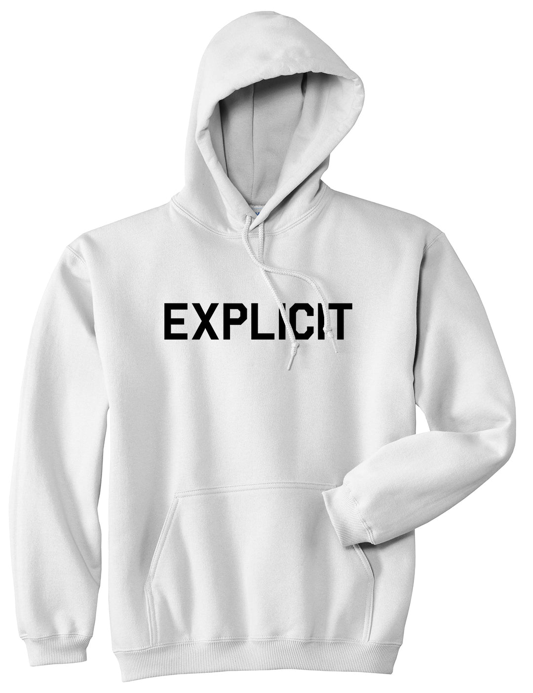 Explicit Mens Pullover Hoodie White by Kings Of NY