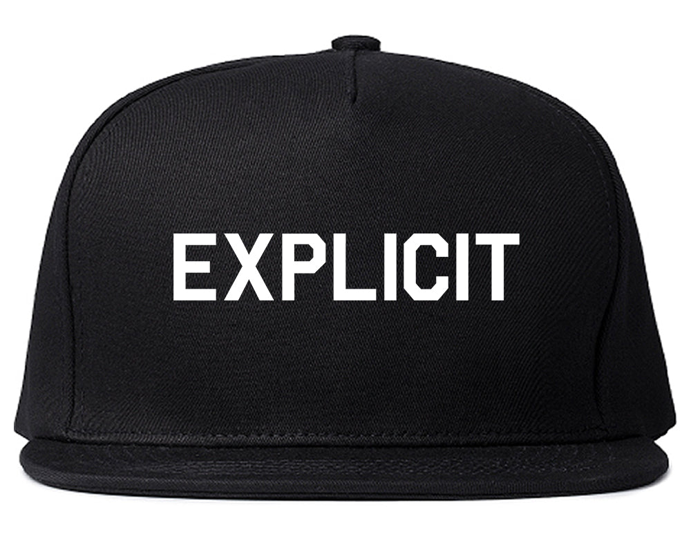 Explicit Mens Snapback Hat Black