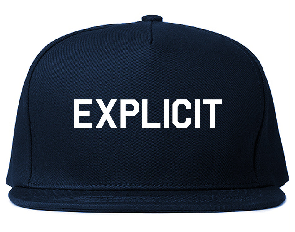 Explicit Mens Snapback Hat Navy Blue
