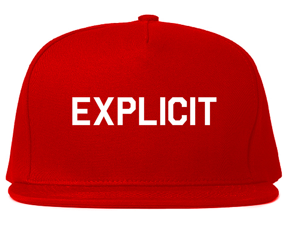 Explicit Mens Snapback Hat Red