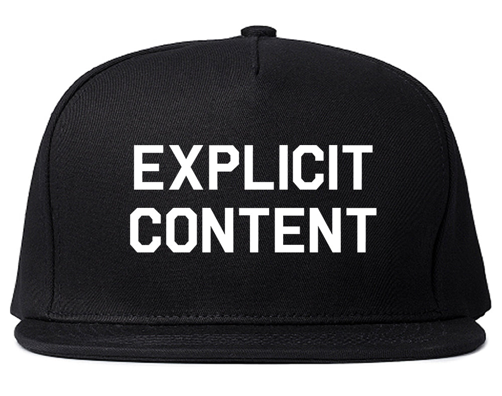 Explicit_Content Mens Black Snapback Hat by Kings Of NY