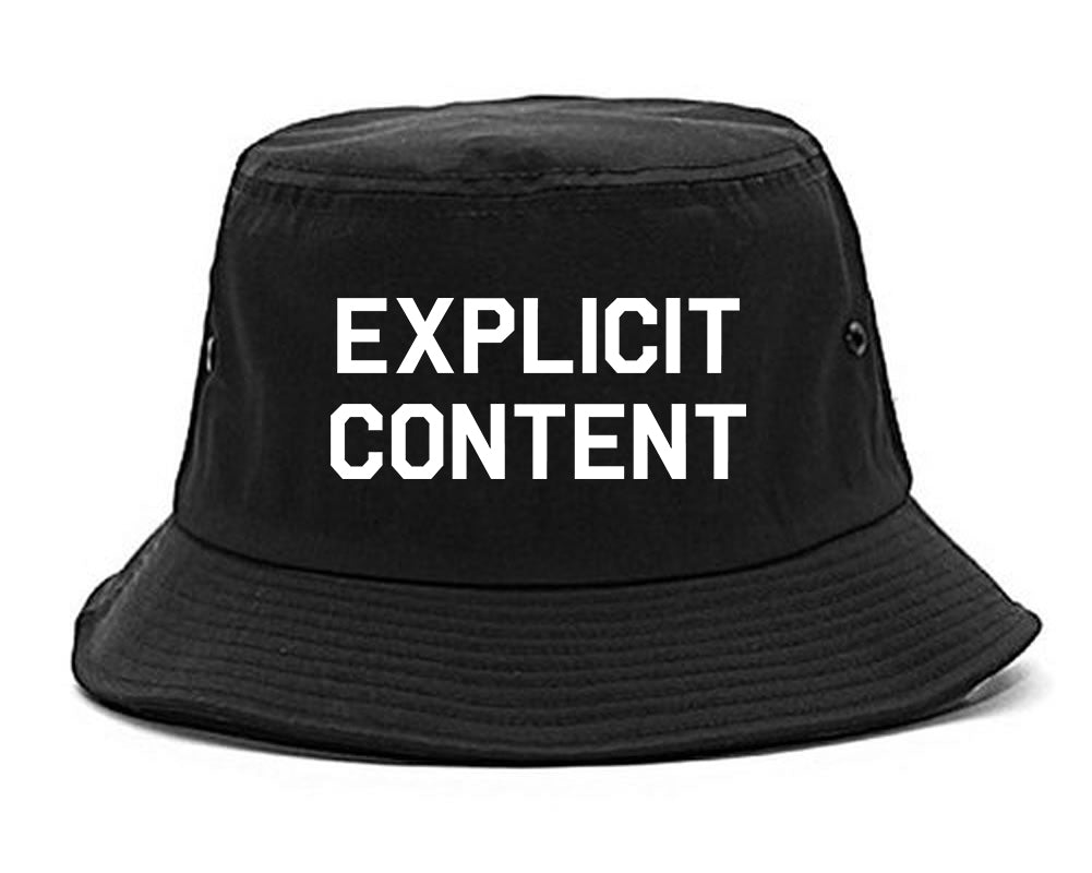 Explicit_Content Mens Black Bucket Hat by Kings Of NY