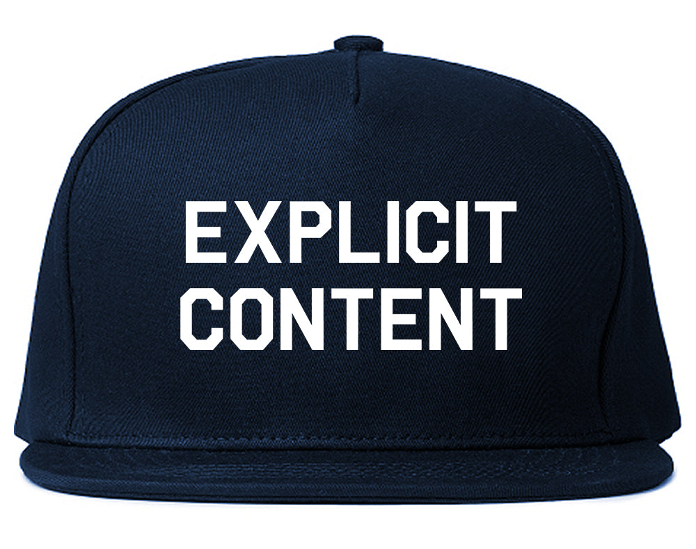 Explicit_Content Mens Blue Snapback Hat by Kings Of NY