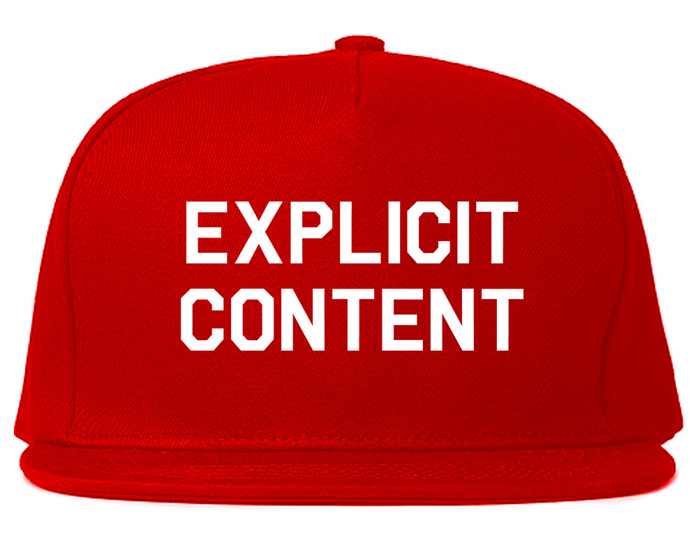 Explicit_Content Mens Red Snapback Hat by Kings Of NY