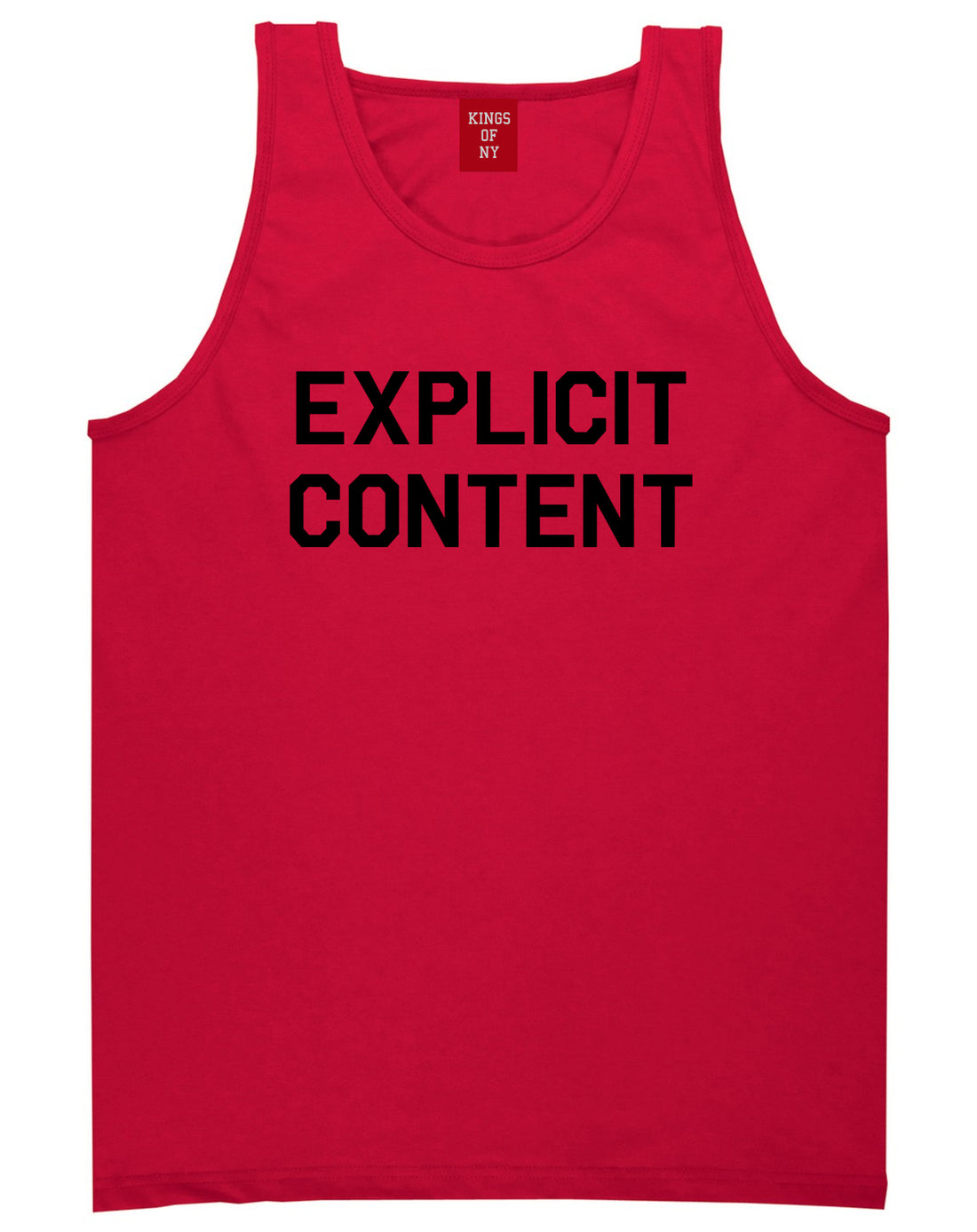 Explicit_Content Mens Red Tank Top Shirt by Kings Of NY