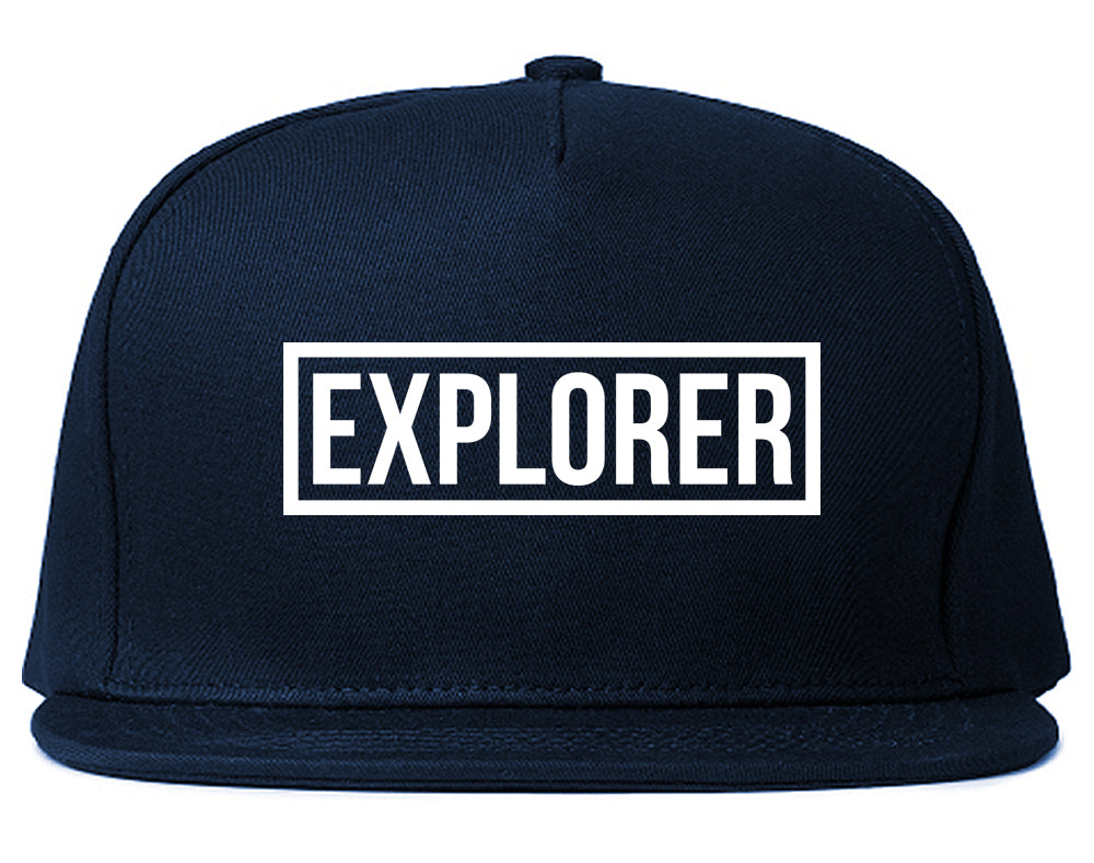 Explorer_Box Navy Blue Snapback Hat