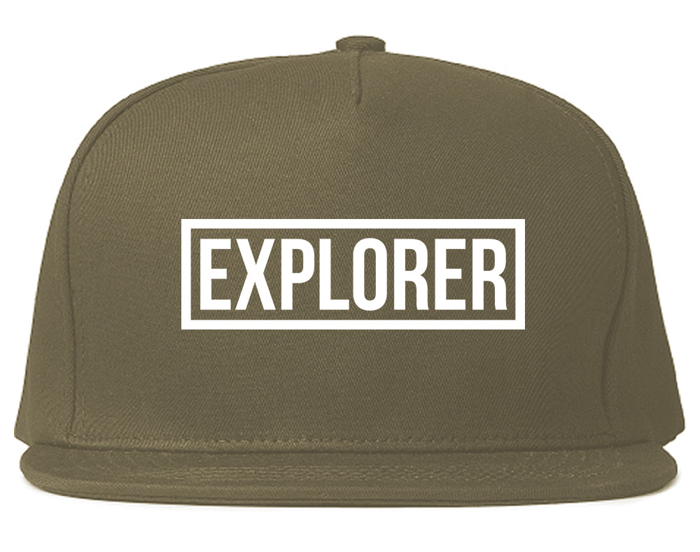 Explorer_Box Grey Snapback Hat