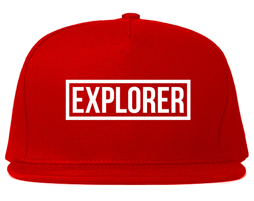 Explorer_Box Red Snapback Hat