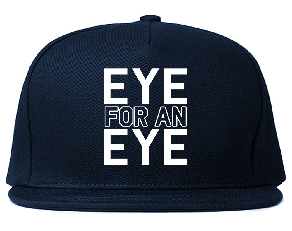 Eye For An Eye Mens Snapback Hat Navy Blue