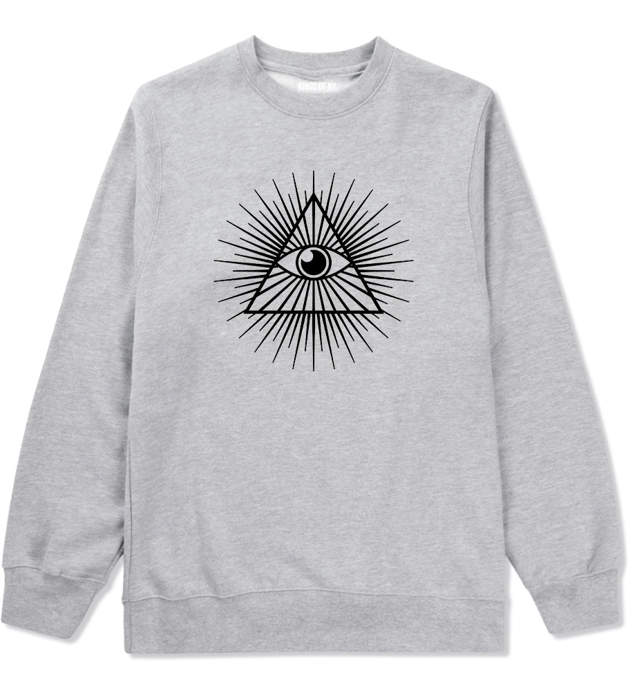 Eye Of Providence illuminati Mens Crewneck Sweatshirt Grey