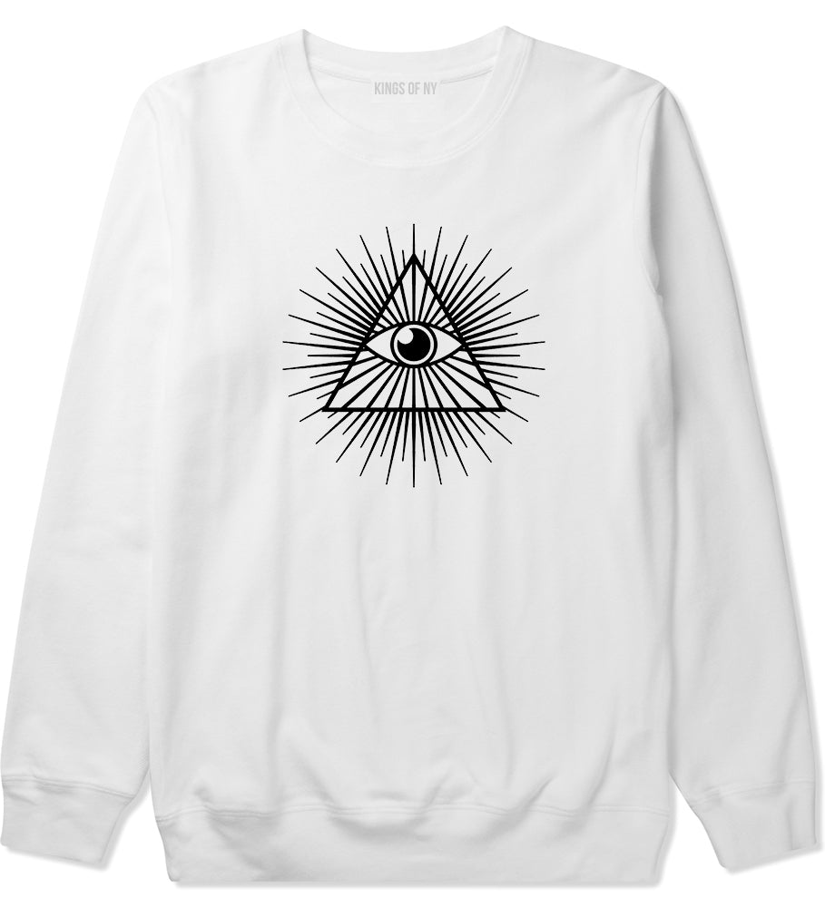 Eye Of Providence illuminati Mens Crewneck Sweatshirt White