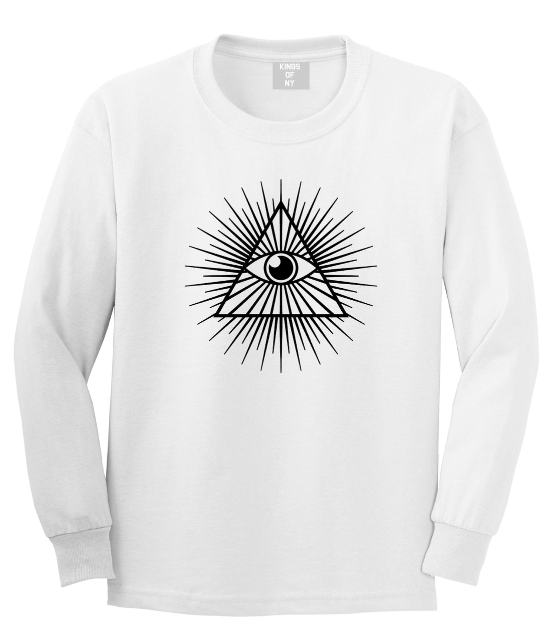 Eye Of Providence illuminati Mens Long Sleeve T-Shirt White
