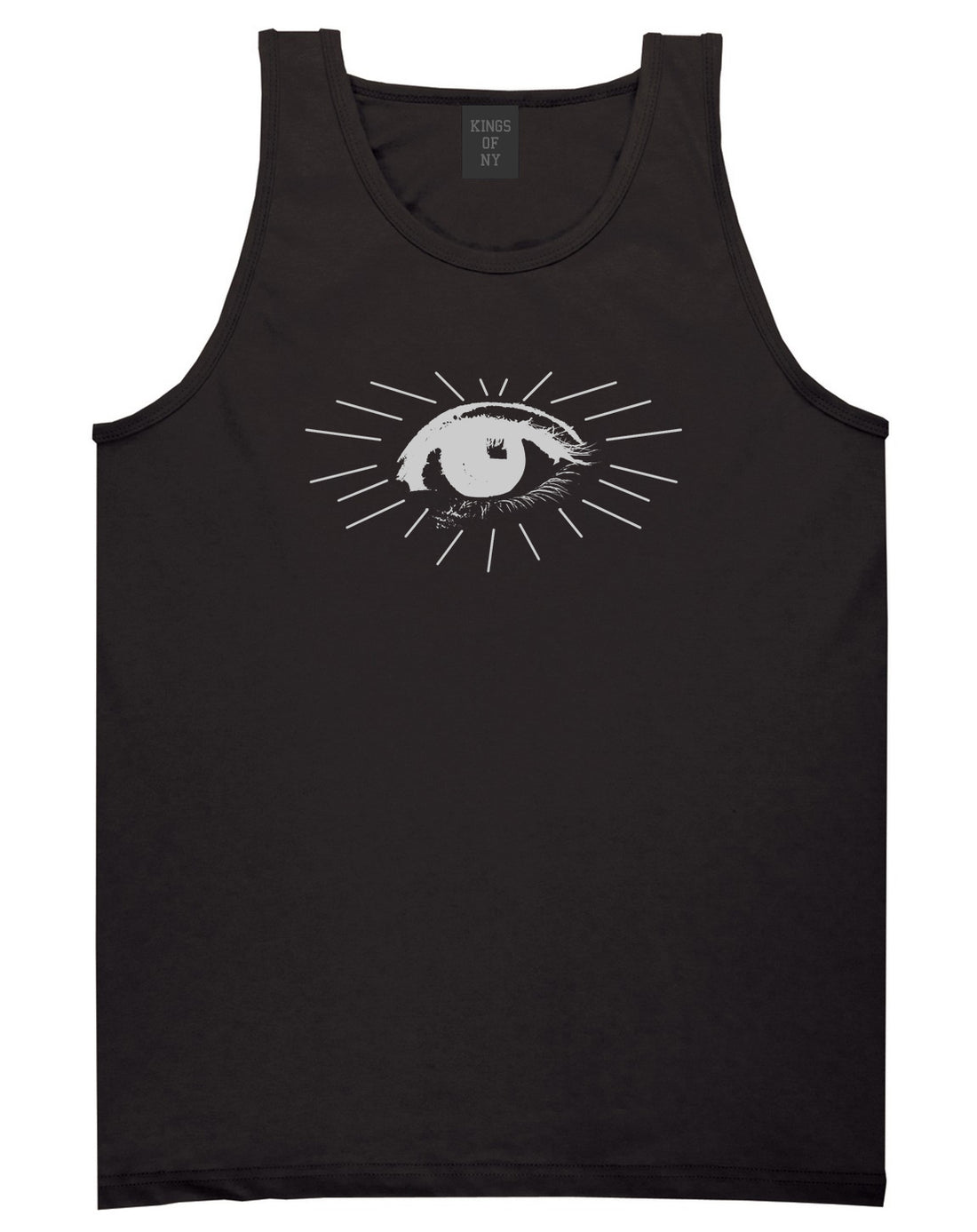 Eyeball Eyes Print Mens Black Tank Top Shirt by KINGS OF NY