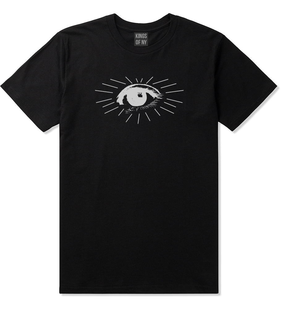 Eyeball Eyes Print Mens Black T-Shirt by KINGS OF NY