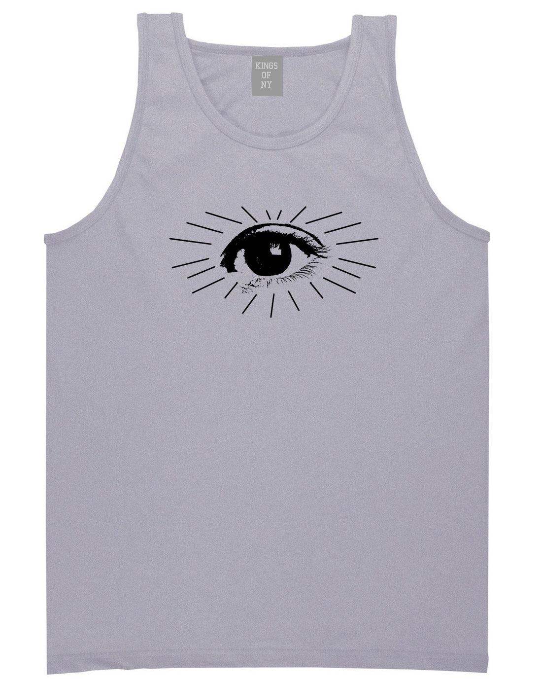 Eyeball Eyes Print Mens Grey Tank Top Shirt by KINGS OF NY