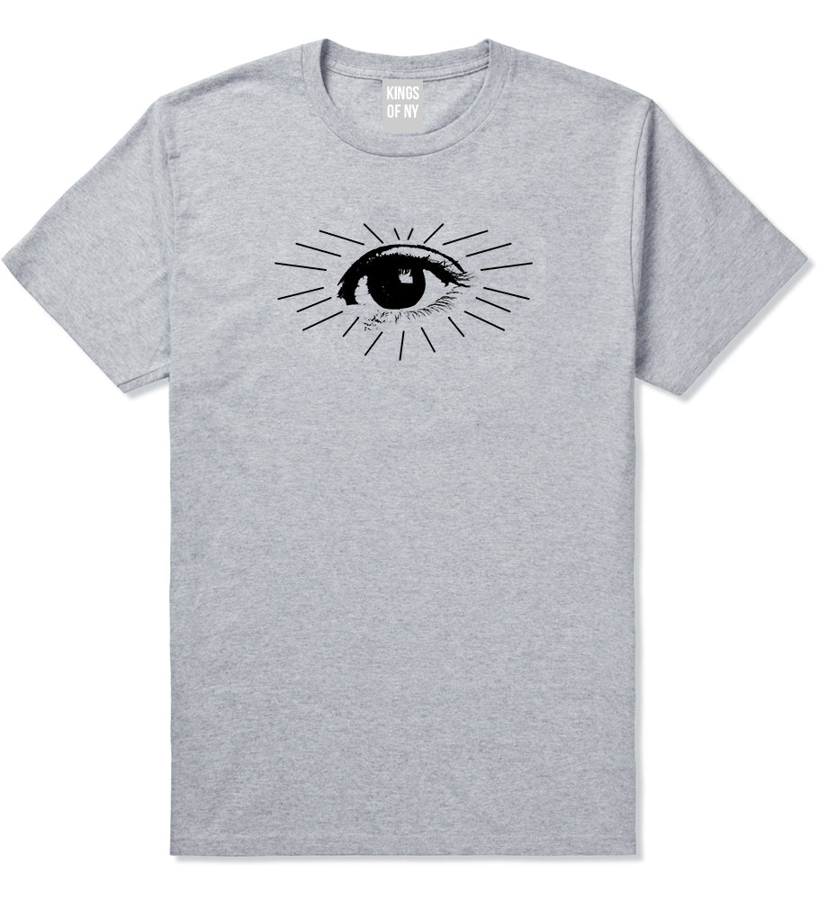 Eyeball Eyes Print Mens Grey T-Shirt by KINGS OF NY