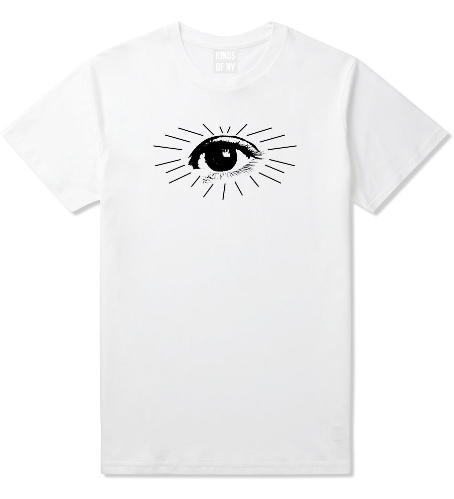 Eyeball Eyes Print Mens White T-Shirt by KINGS OF NY