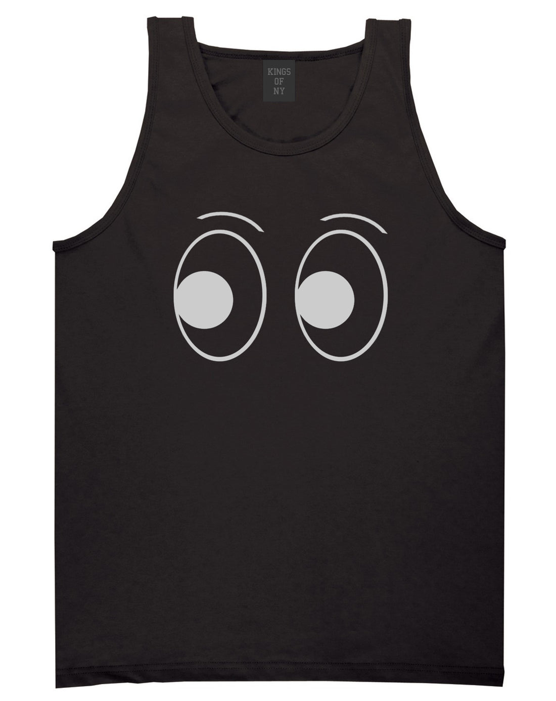 Eyes Emoji Mens Black Tank Top Shirt by KINGS OF NY