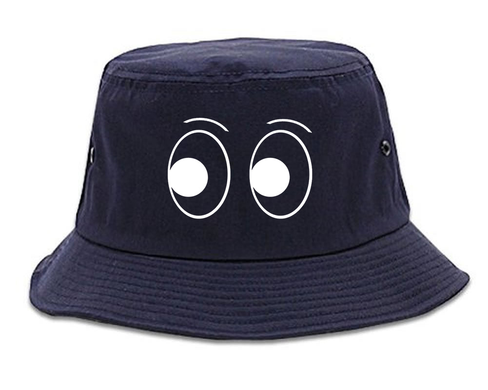 Eyes_Emoji Navy Blue Bucket Hat