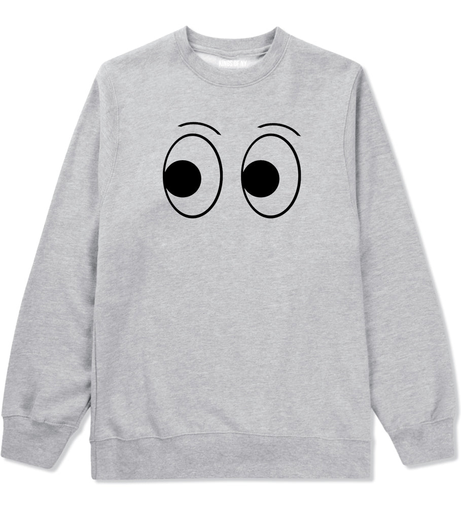 Eyes Emoji Mens Grey Crewneck Sweatshirt by KINGS OF NY