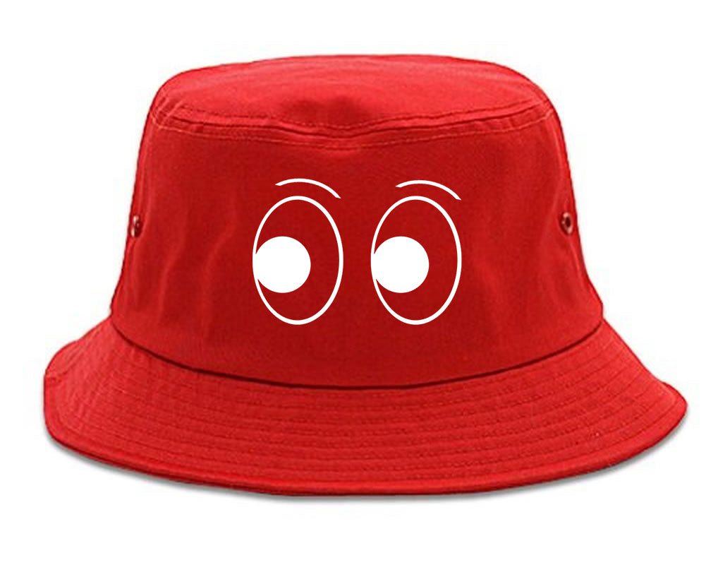 Eyes_Emoji Red Bucket Hat