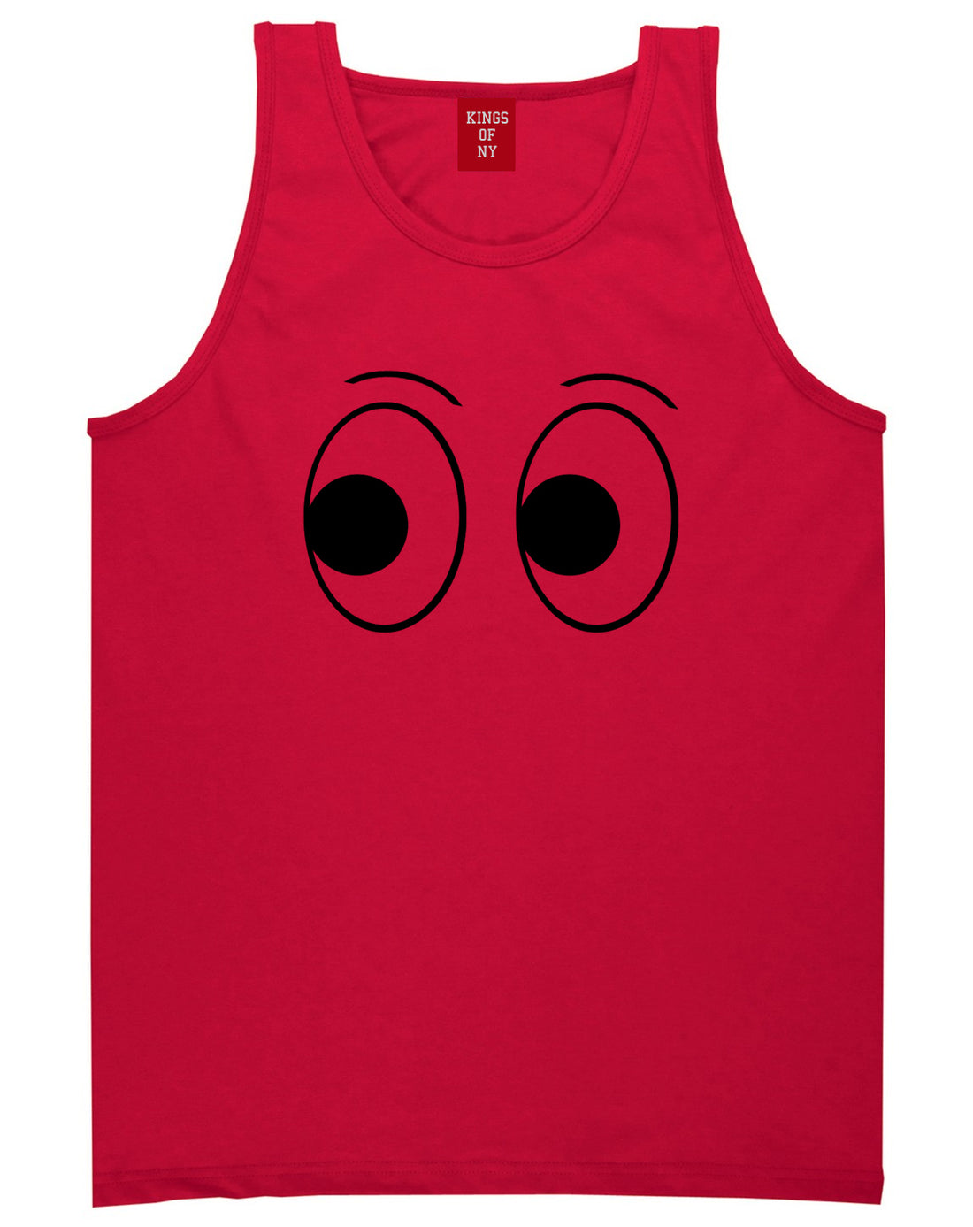 Eyes Emoji Mens Red Tank Top Shirt by KINGS OF NY