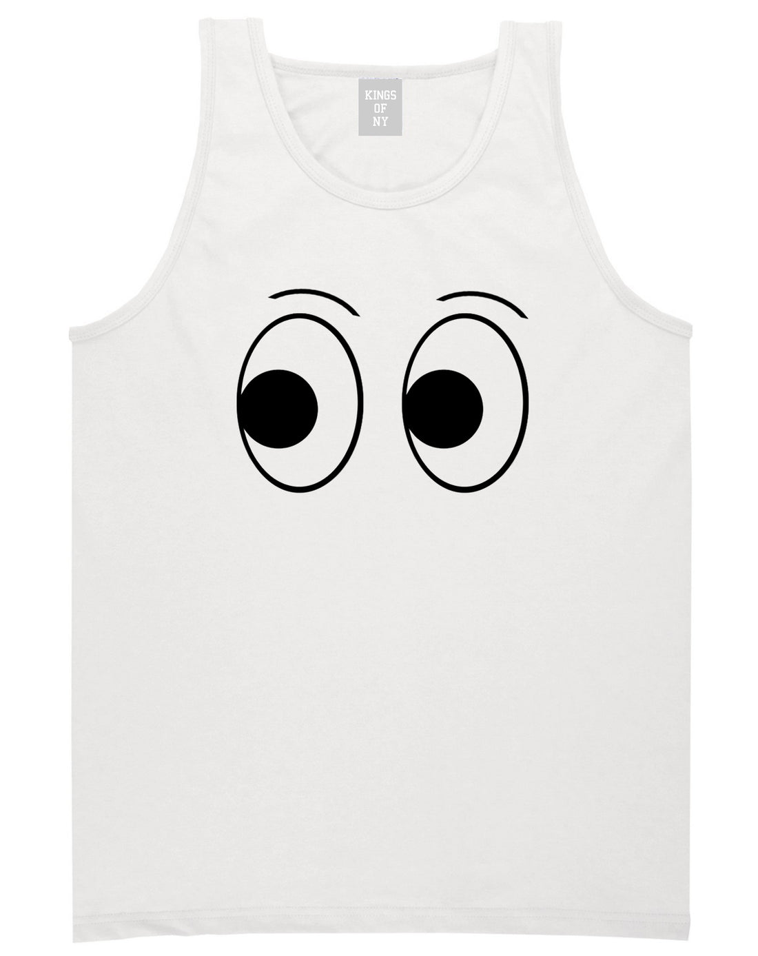 Eyes Emoji Mens White Tank Top Shirt by KINGS OF NY