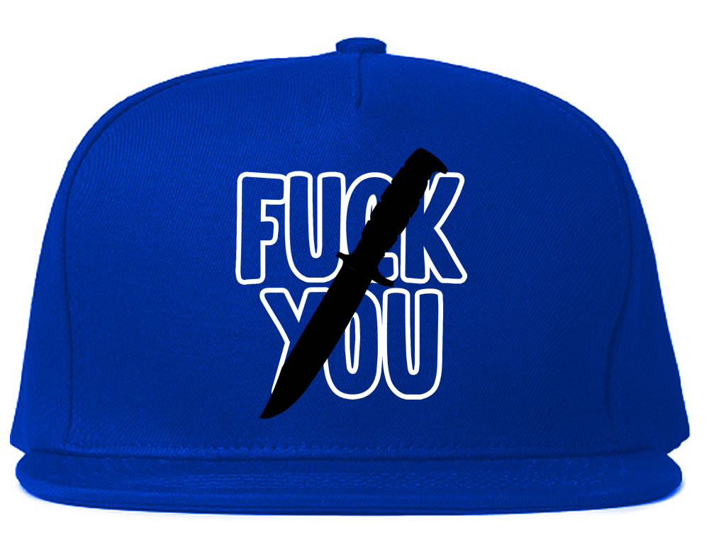 F You Knife Mens Snapback Hat Royal Blue
