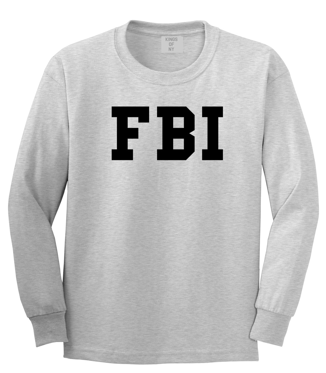 FBI Law Enforcement Mens Grey Long Sleeve T-Shirt by KINGS OF NY