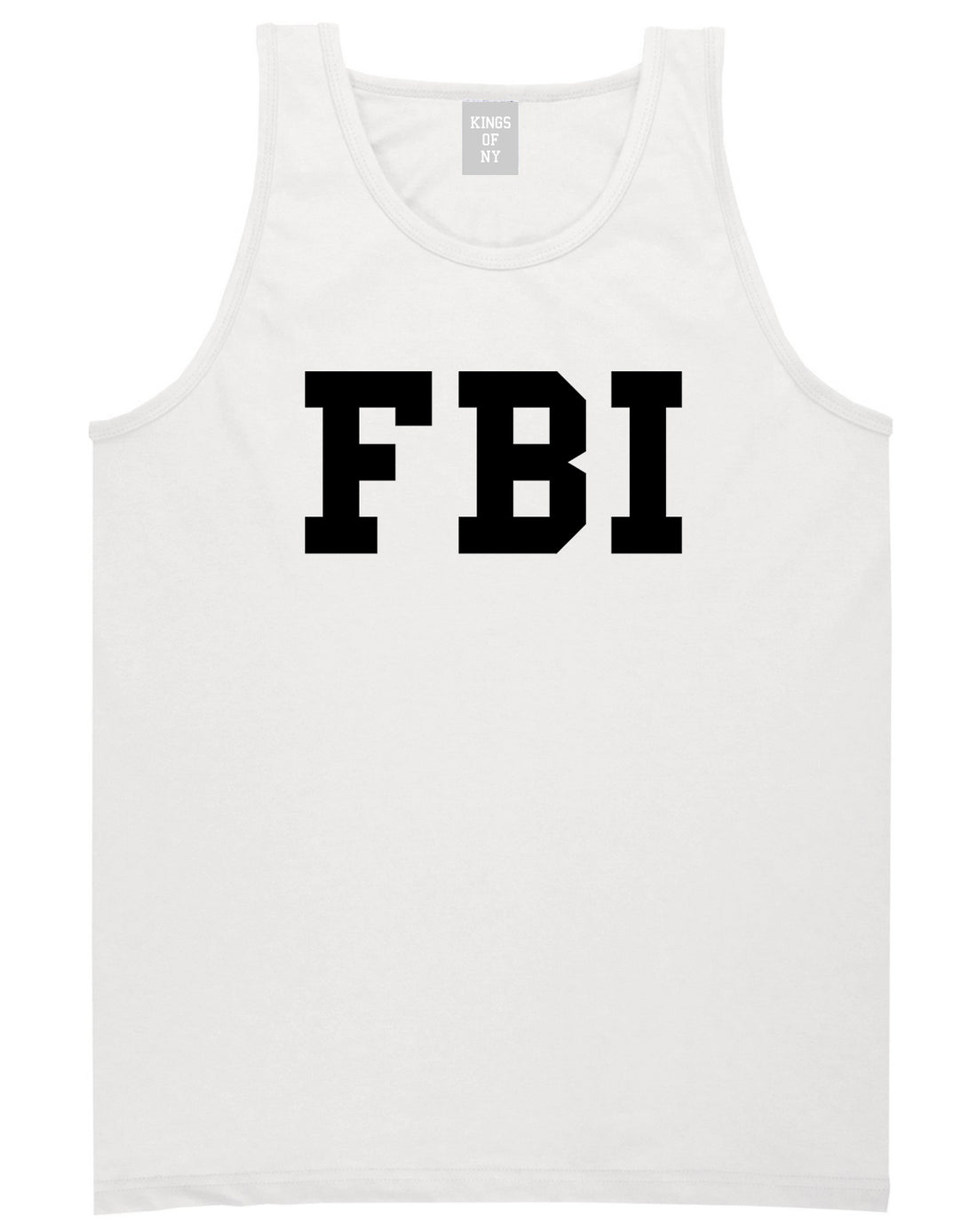 FBI Law Enforcement Mens White Tank Top Shirt by KINGS OF NY