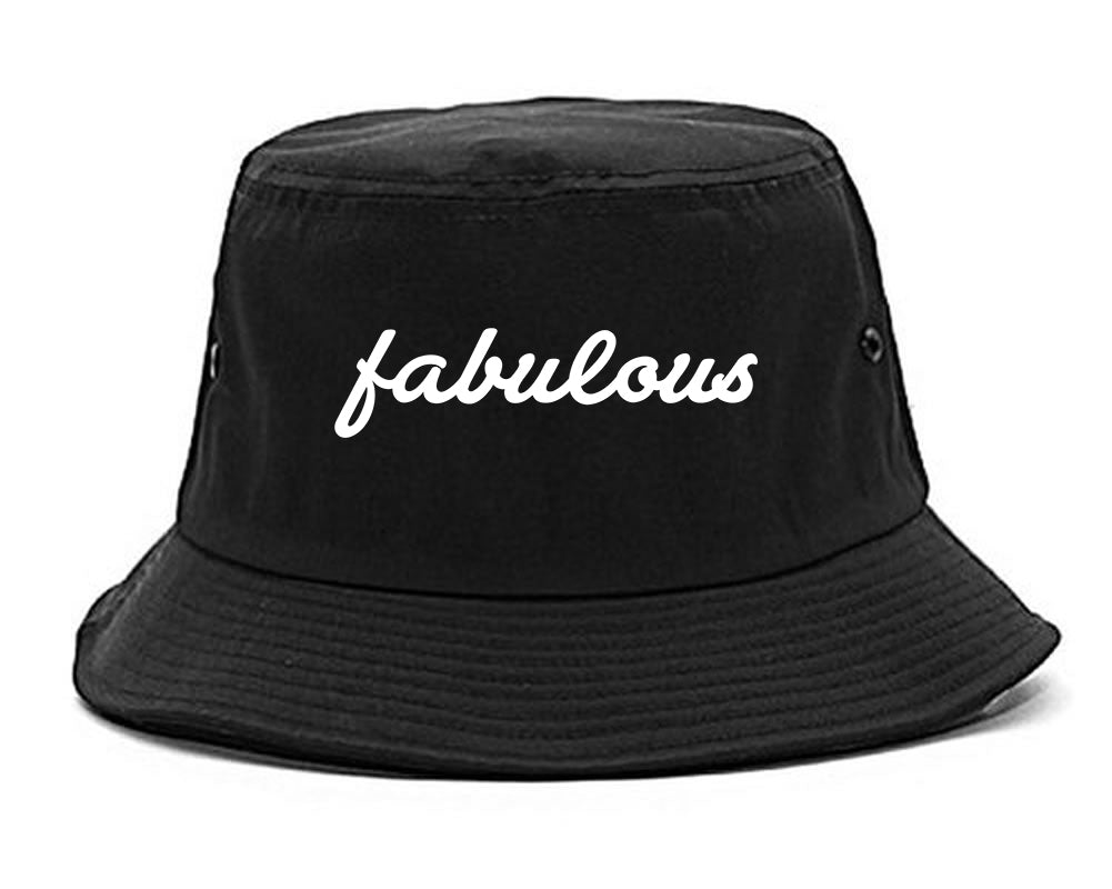 Fabulous_Script Black Bucket Hat